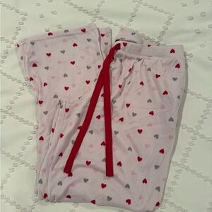 Laura Ashley Heart Pattern Pajama Top with Pink and Gray Accents